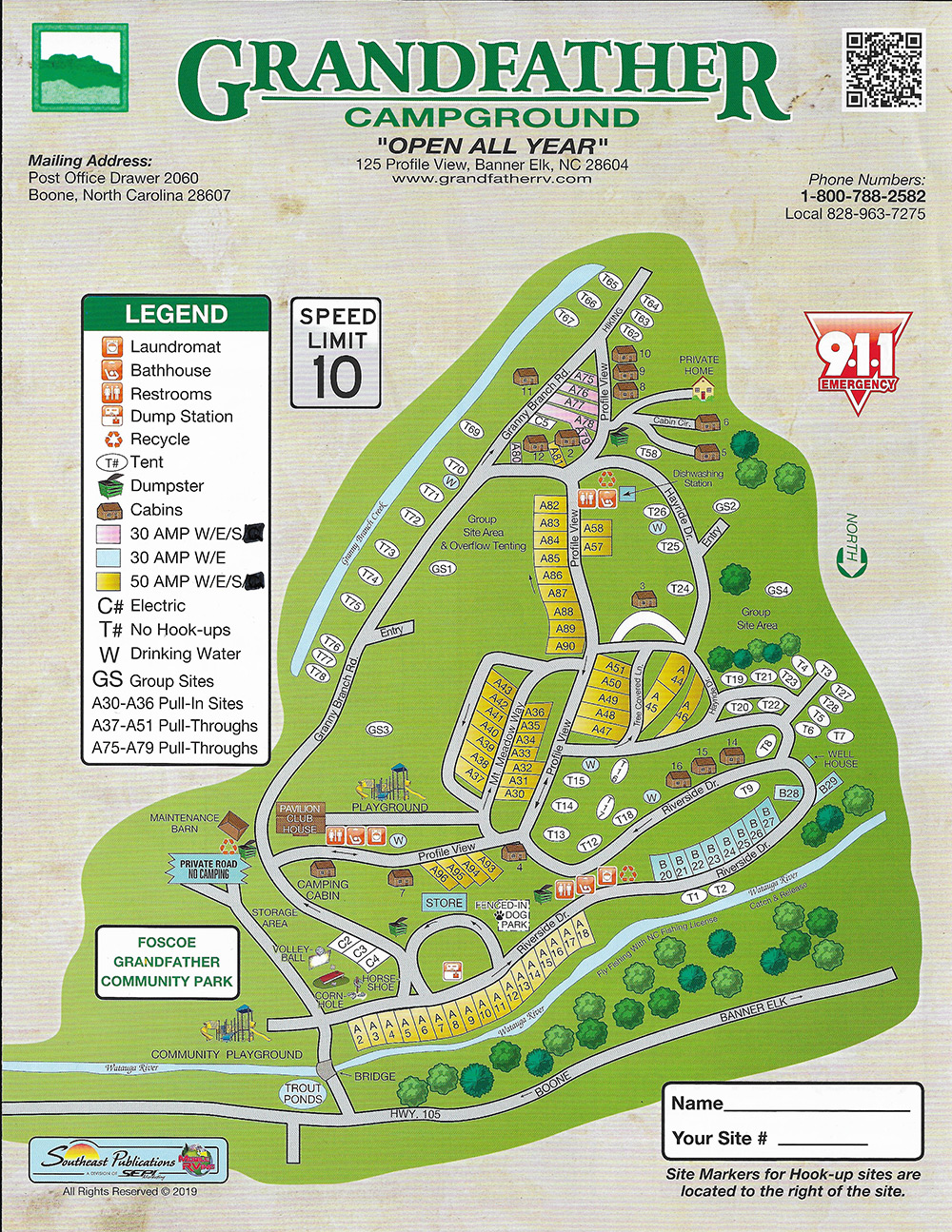 Grandfather Campground Map